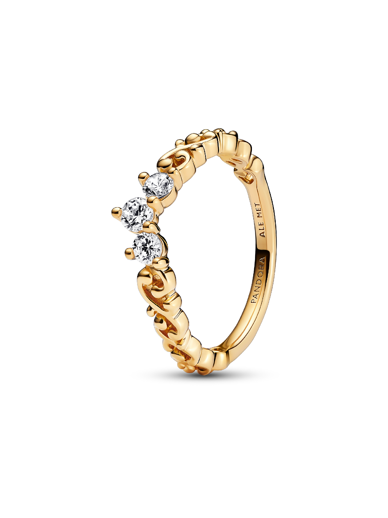 Anillo Tiara Remolino Real Bañado en Oro de 14k