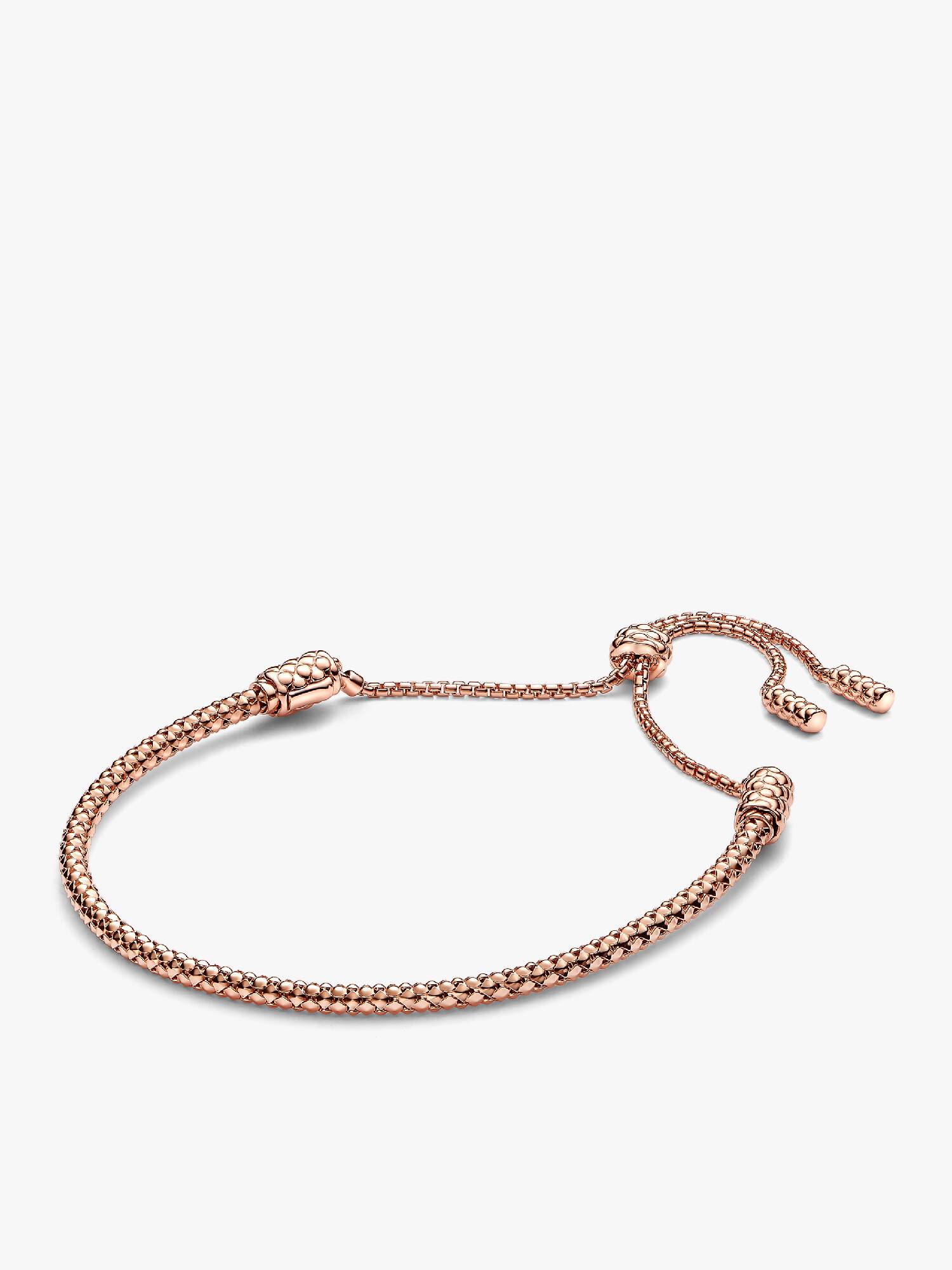 Brazalete Pandora Moments Cadena con Tachuelas Deslizante Rosa 28 cm