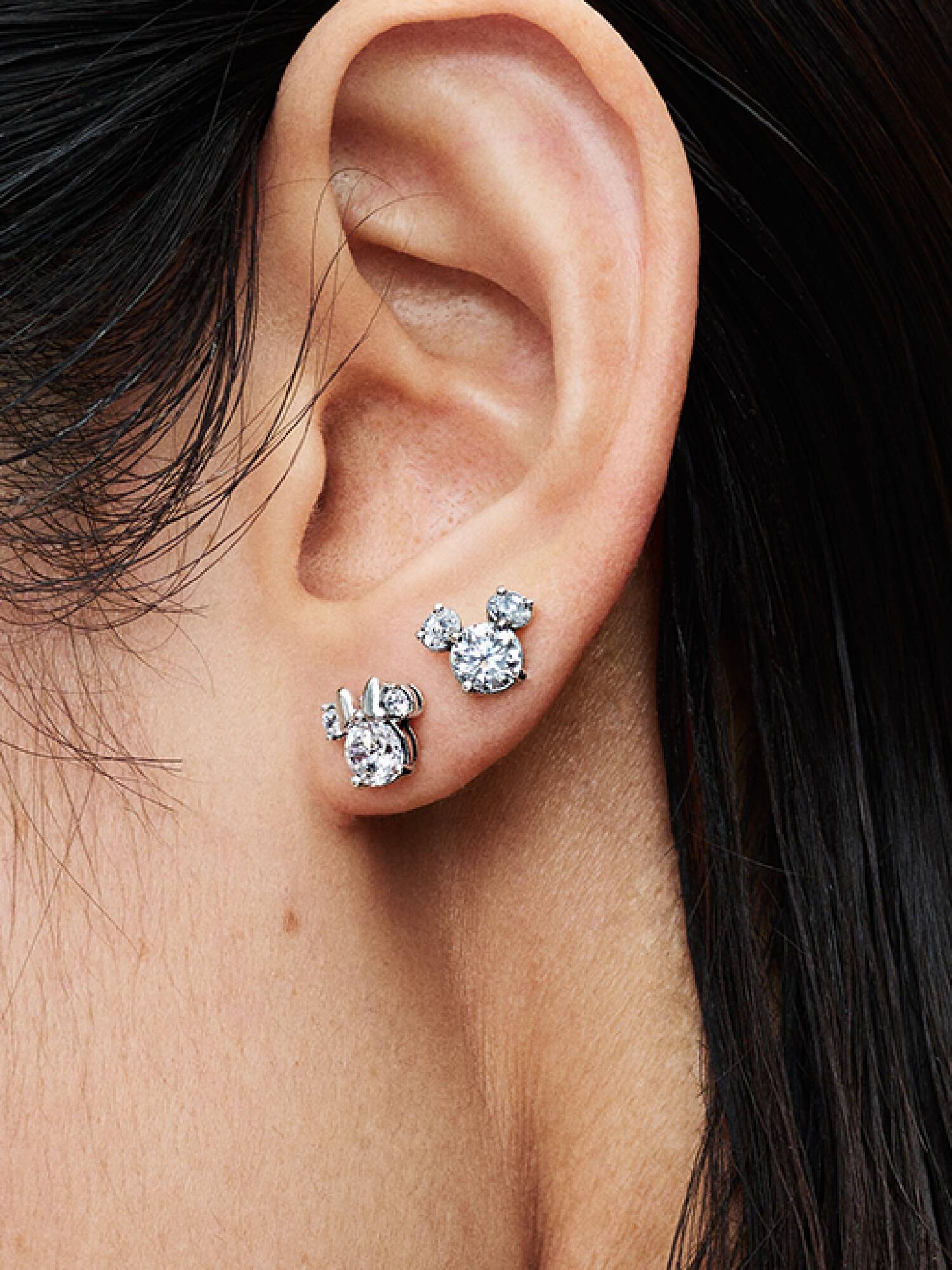 Aros de Botón Mickey y Minnie Mouse Brillantes de Disney