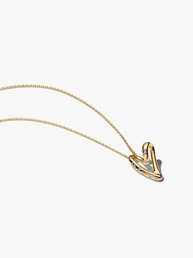 Collar con dije Corazón con piedras de forma orgánica