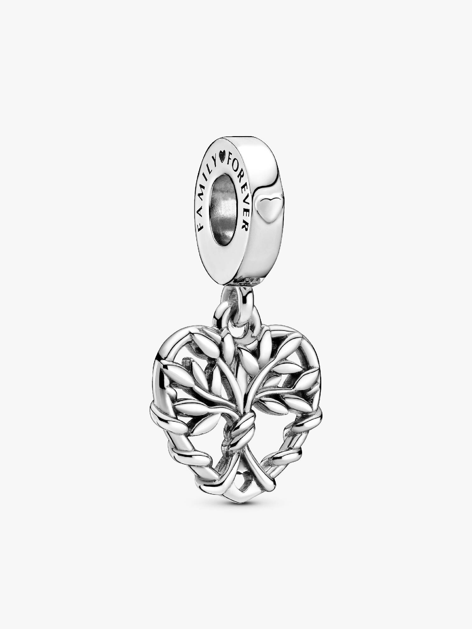 Charm colgante de corazón con árbol genealógico