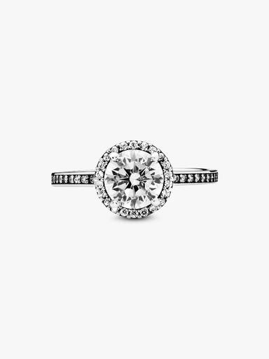 Anillo redondo con halo brillante