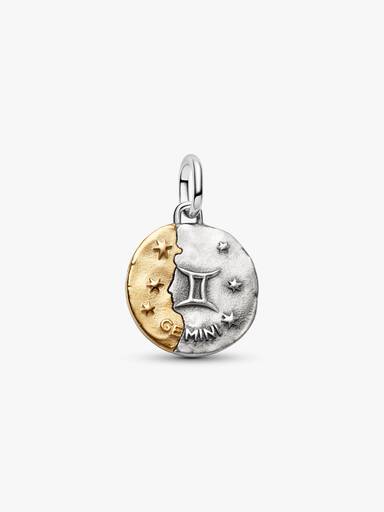 Charm medallón colgante del signo del zodiaco Géminis