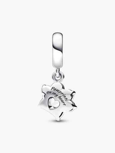 Charm colgante Huella de mascota reluciente Pandora Plata Esterlina