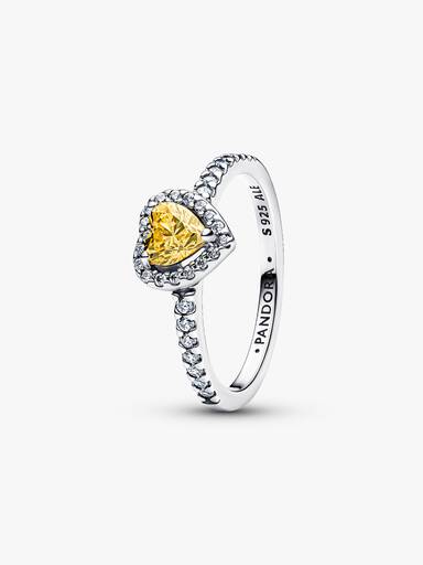 Anillo Corazón Elevado Brillante