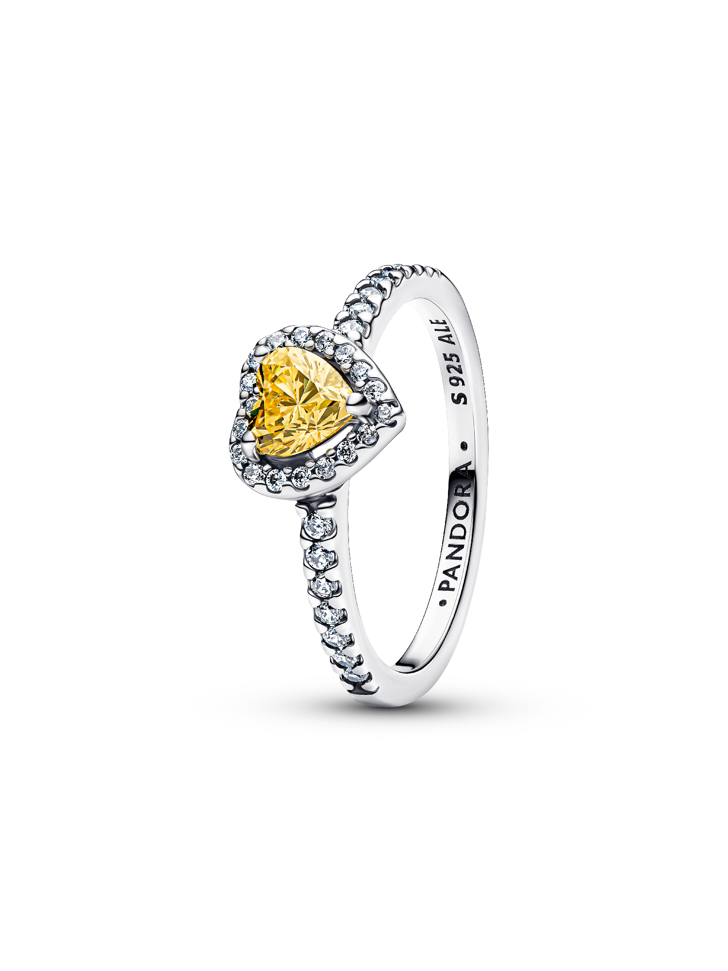 Anillo Corazón Elevado Brillante