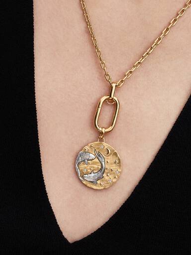 Charm Medallón grande signo del zodíaco Piscis