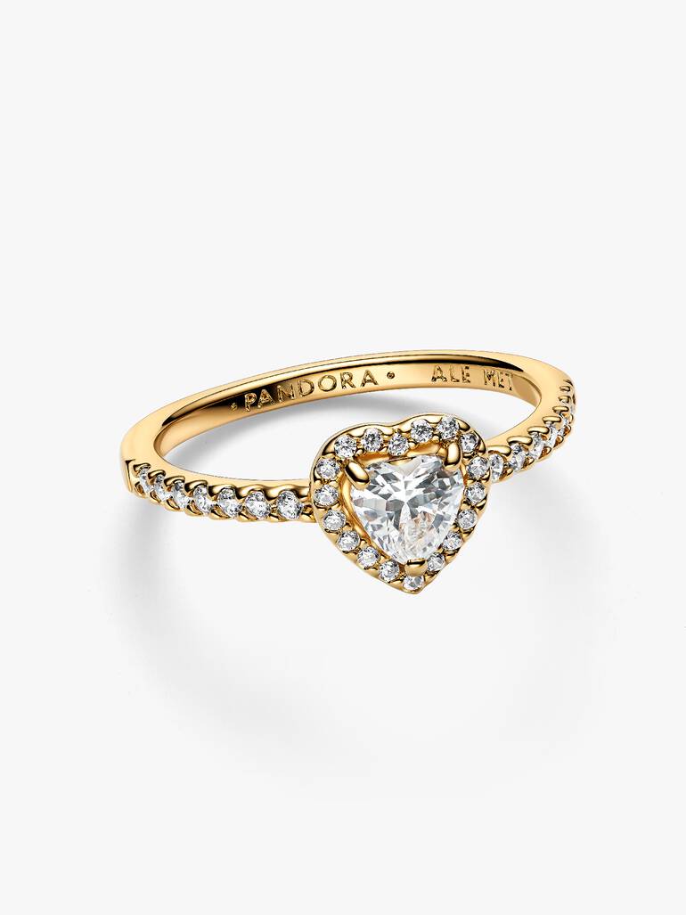 Anillo Corazón Elevado Dorado