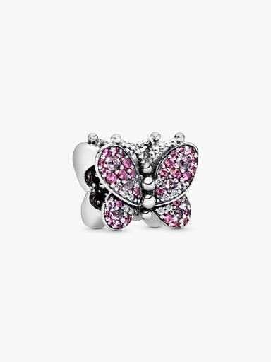 Charm Mariposa de pavé rosada