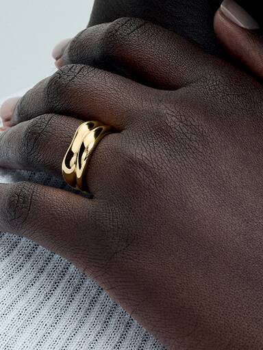 Anillos Combinables Forma Orgánica Oro