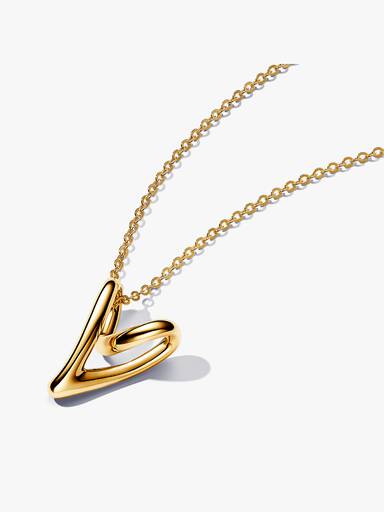 Collar Corazón Forma Orgánica Oro