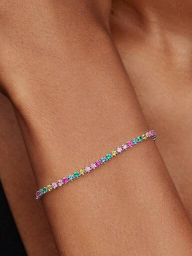 Brazalete de tenis arcoíris