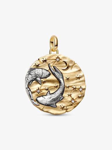 Charm Medallón grande signo del zodíaco Piscis