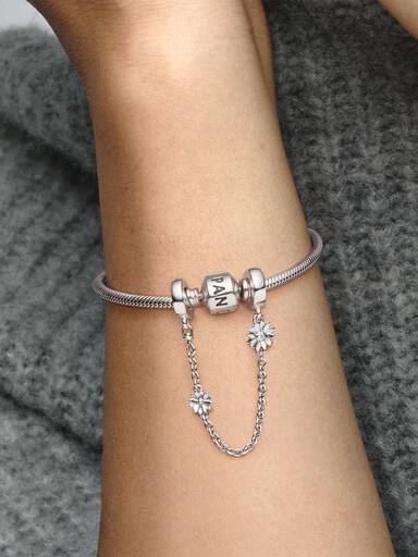 Charm Cadena de Seguridad de Margaritas