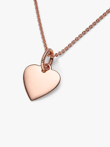 Pendiente Placa grabable en forma de corazón Talla única