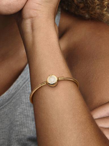 Brazalete Pandora Moments cadena de serpiente Corona O resplandeciente Shine
