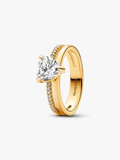 Anillo Corazón Doble Banda