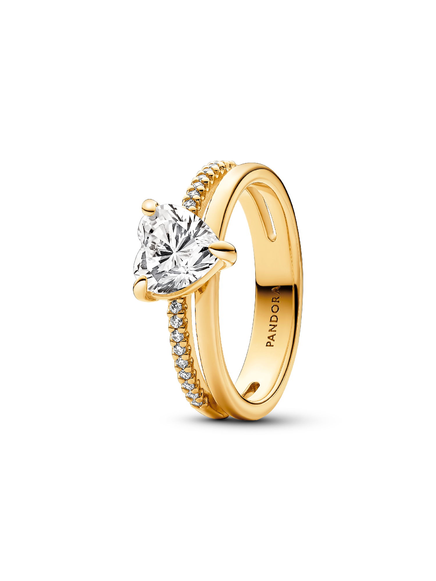 Anillo Corazón Doble Banda