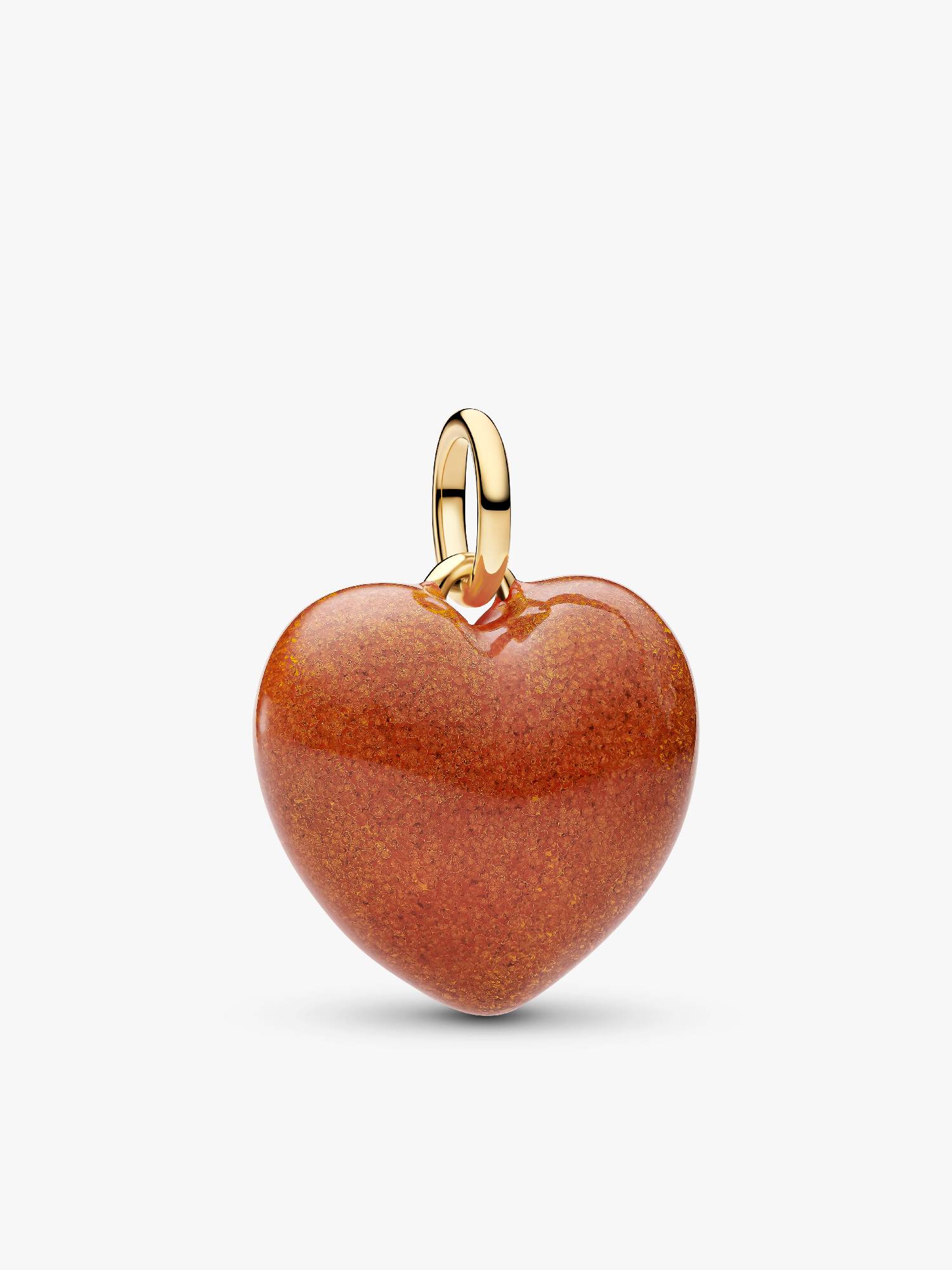 Charm Colgante de Corazón Inflado Naranja