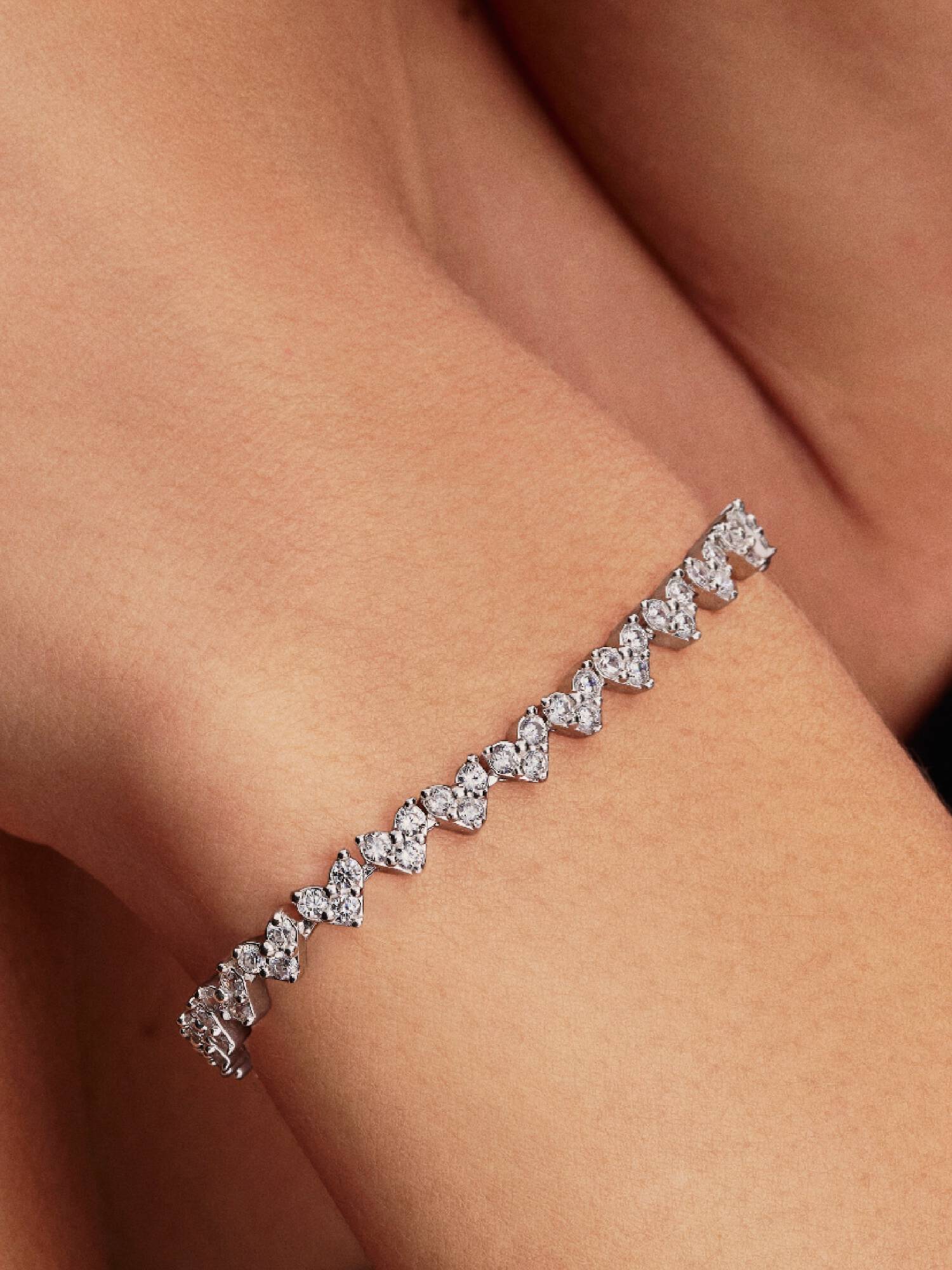 Brazalete Corazón Triple Piedra