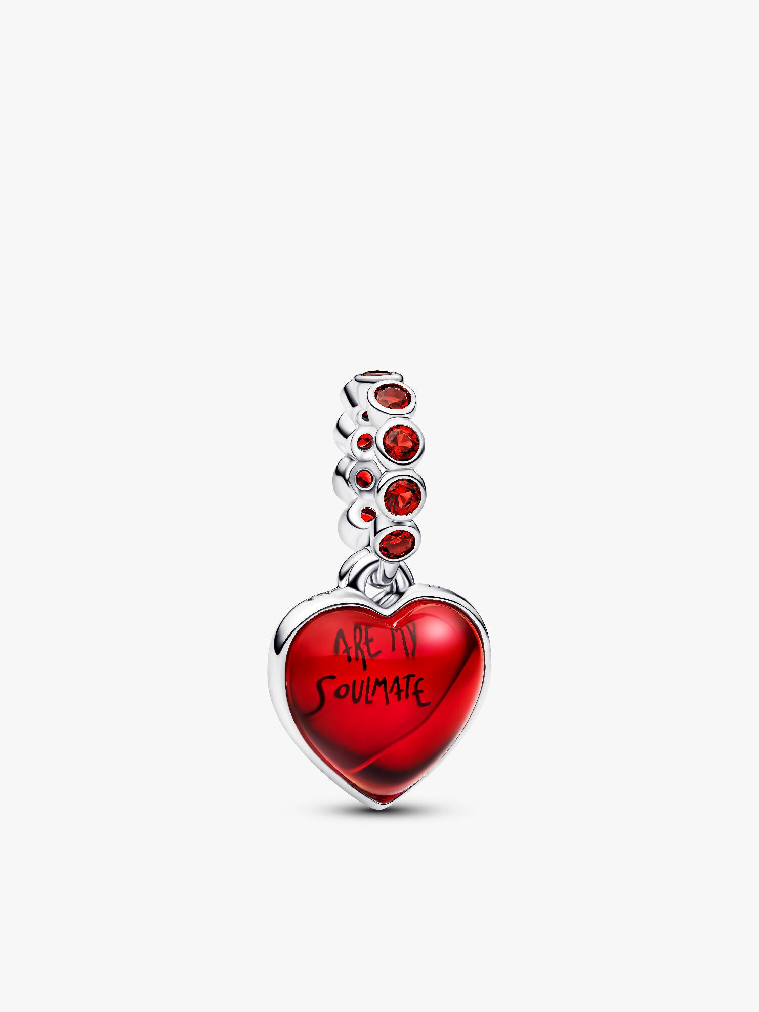 Charm Colgante doble Corazón de Cristal de Murano Rojo