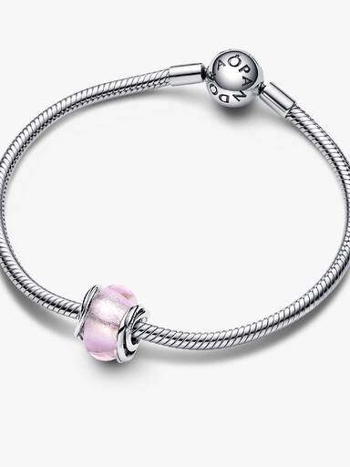 Charm de Cristal de Murano Rosa Envuelto Talla única