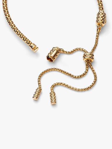 Brazalete Pandora Moments Cadena con Tachuelas Deslizante Dorado 28 cm