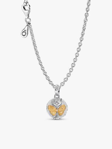Set de Collar con Medallón Talismán de Mariposa