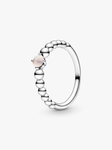 Anillo de cuentas con piedra natal de junio