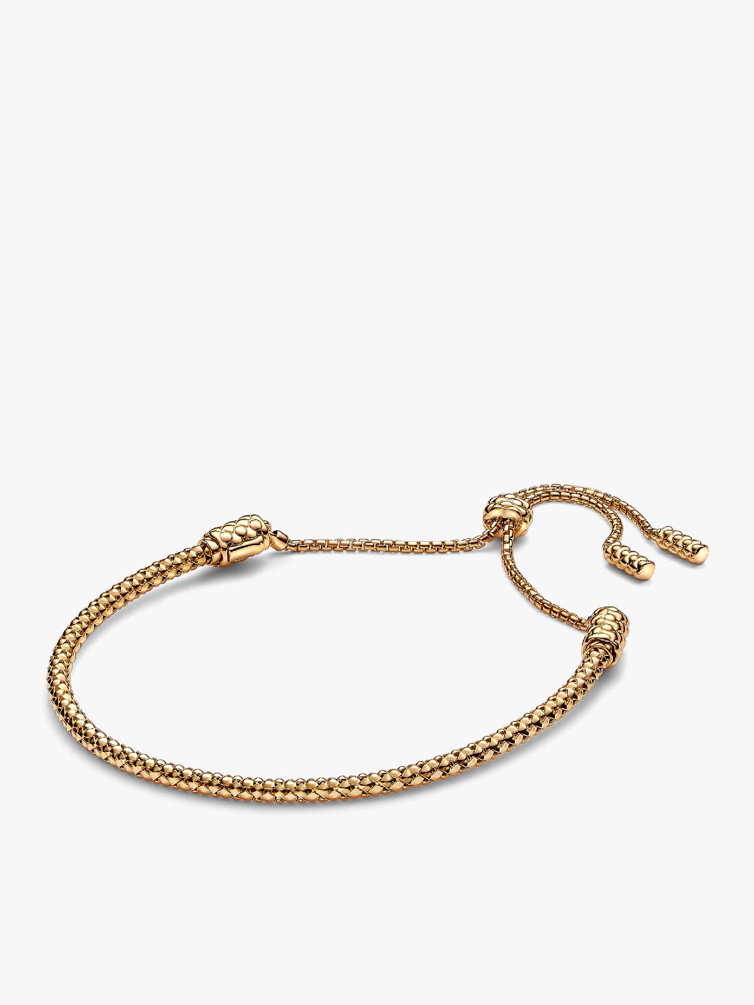 Brazalete Pandora Moments Cadena con Tachuelas Deslizante Dorado 28 cm