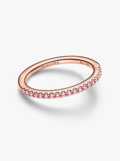 Anillo con banda rosa brillante
