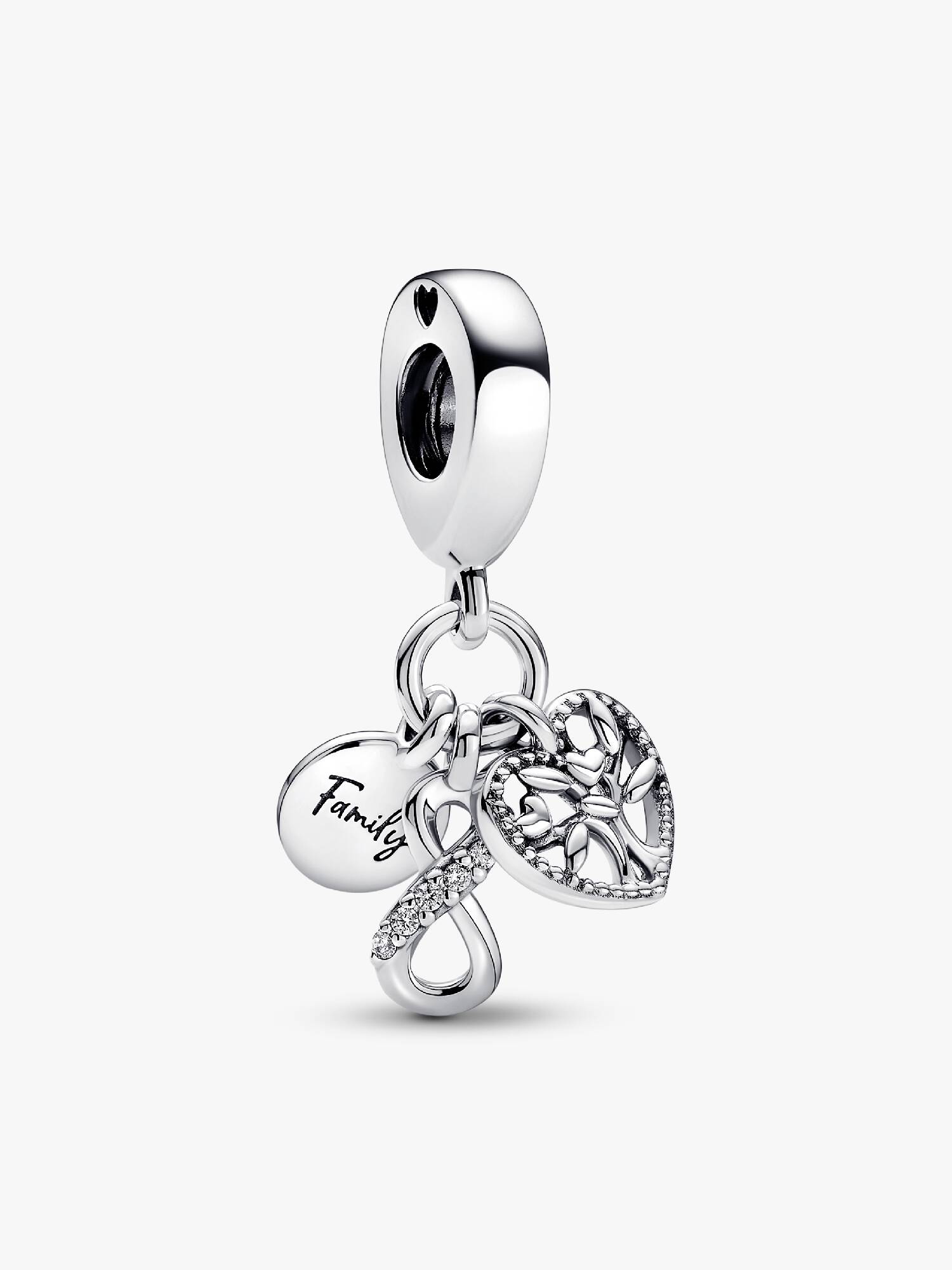 Charm Colgante de familia triple Infinito Pandora Plata Esterlina