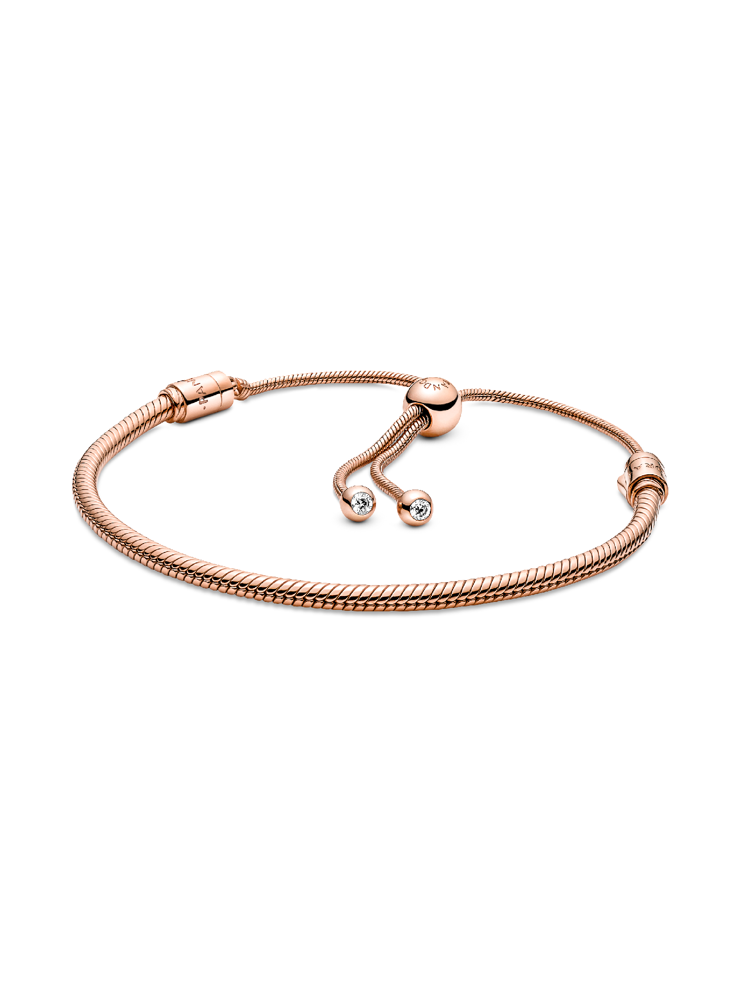 Brazalete Deslizante Diseño Cadena de Serpiente en Oro Rosa 14k