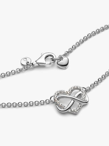 Collar Corazón Infinito Brillante Plateado