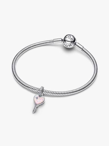 Charm Colgante llave Corazón Opalescente