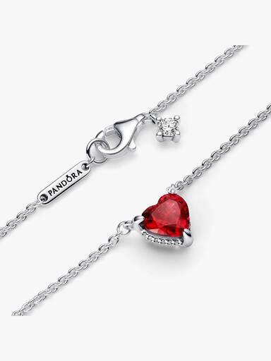Collar collier con pendiente Halo de corazón reluciente