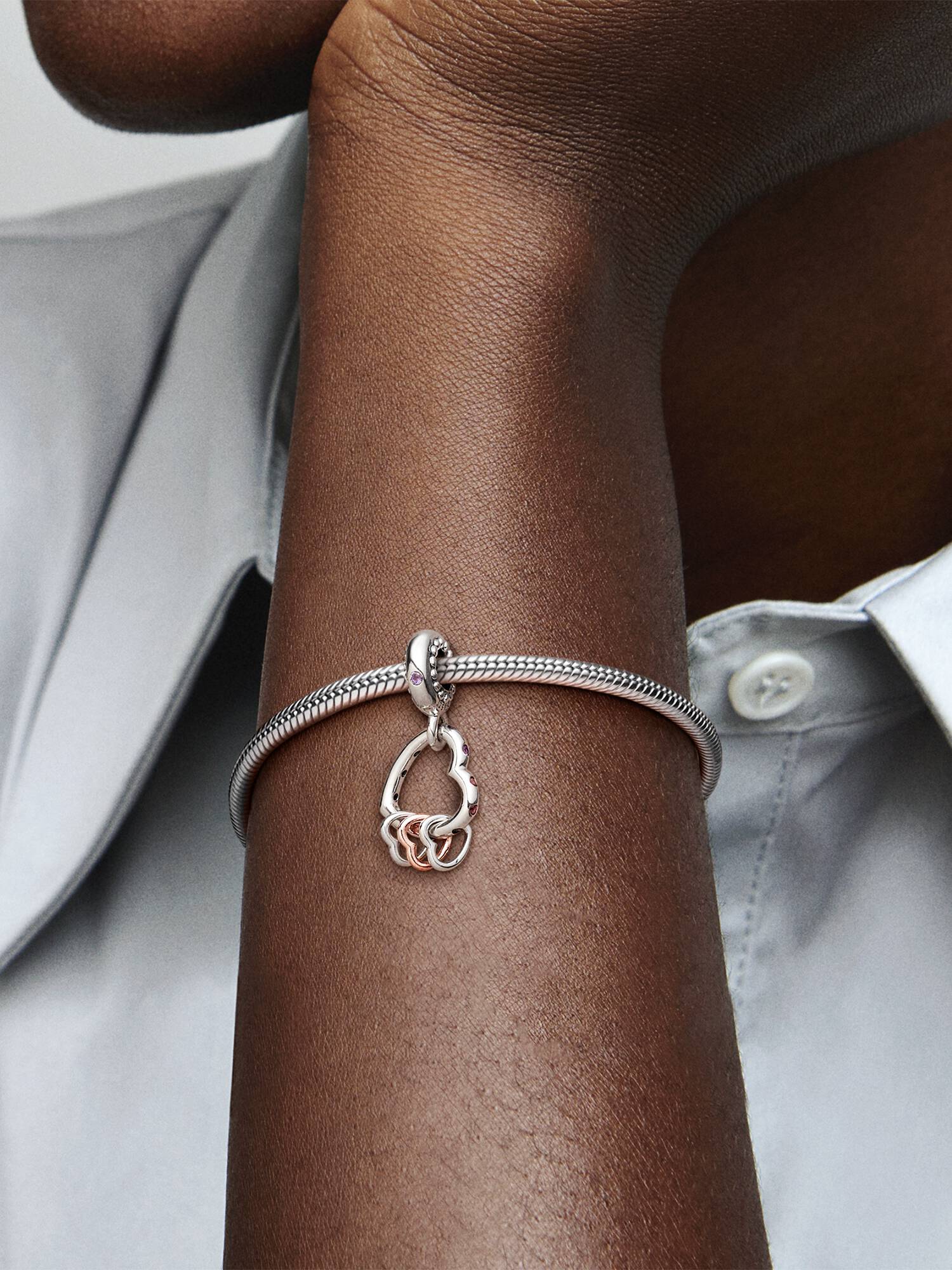 Charm Colgante Corazón Lleno De Amor Bañado en Oro Rosa de 14k