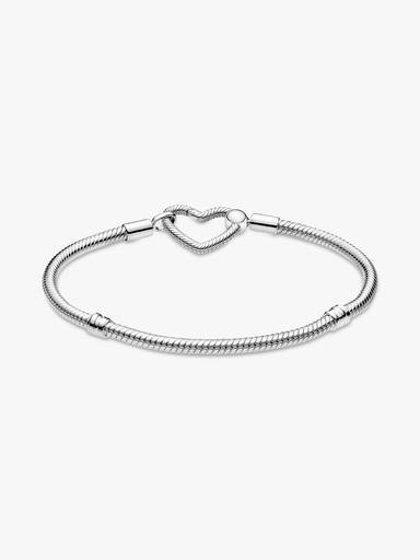 Brazalete Cadena De Serpiente Con Cierre De Corazón Pandora Moments
