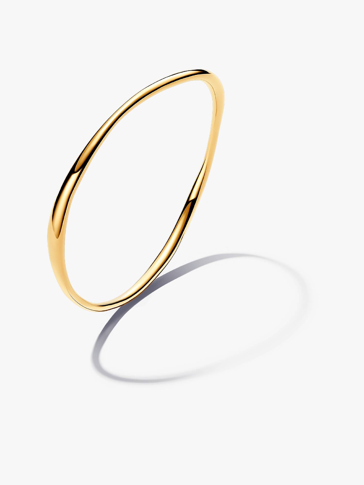 Brazalete Rígido Forma Orgánica Dorado 17 cm