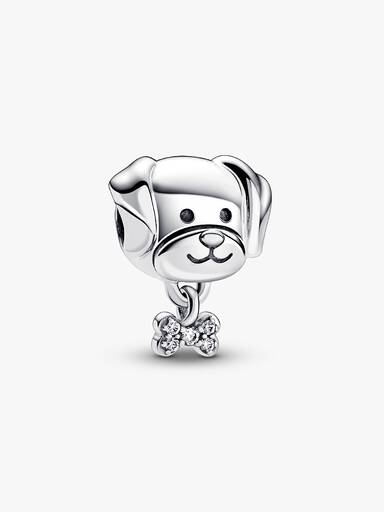 Charm Perro mascota y hueso Pandora Plata Esterlina