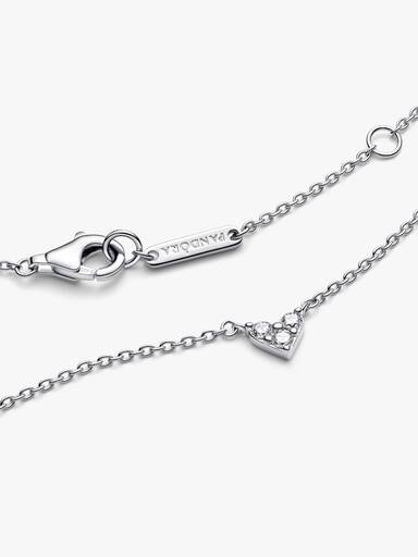 Collar Corazón triple Gema Plateado