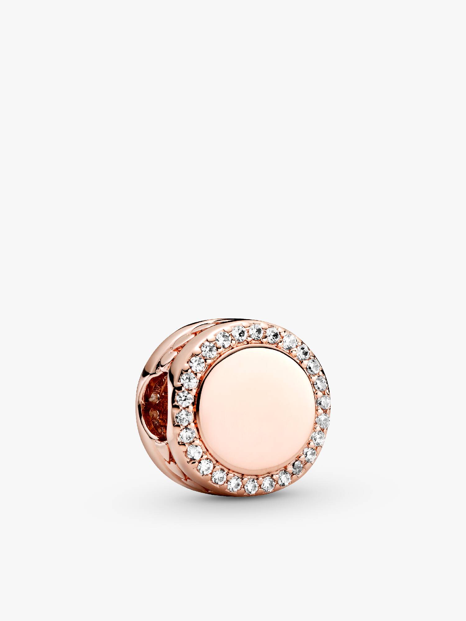 Charm de Botón Brillante para Grabar Rosa