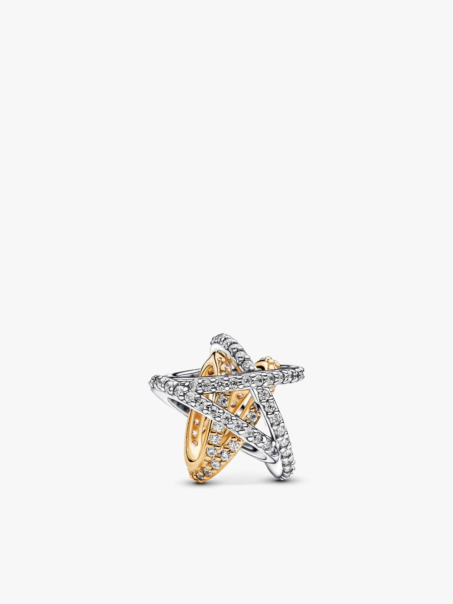 Charm Estrella Cruzada Brillante Talla única