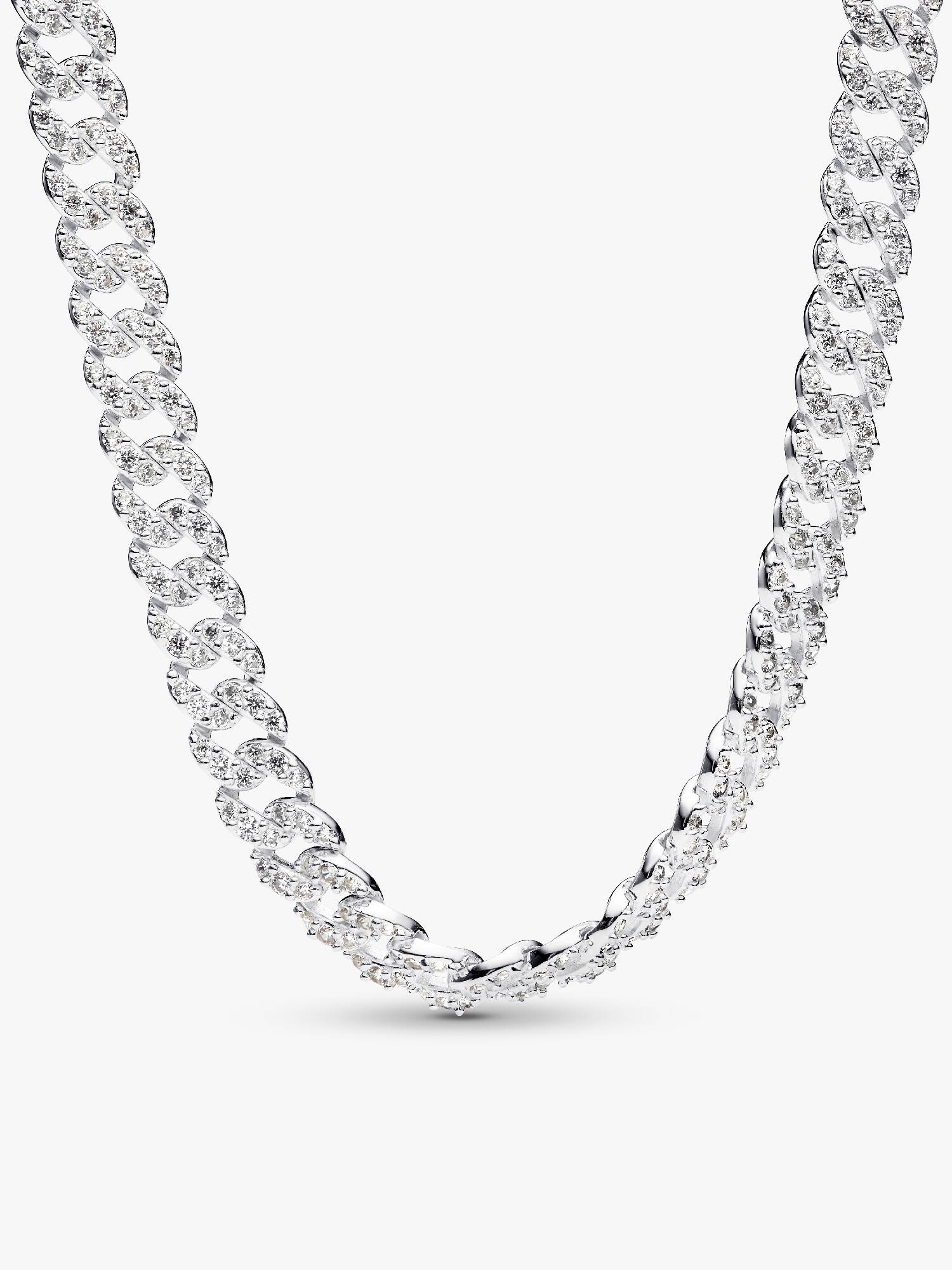 Collar de cadena cubana con pavé