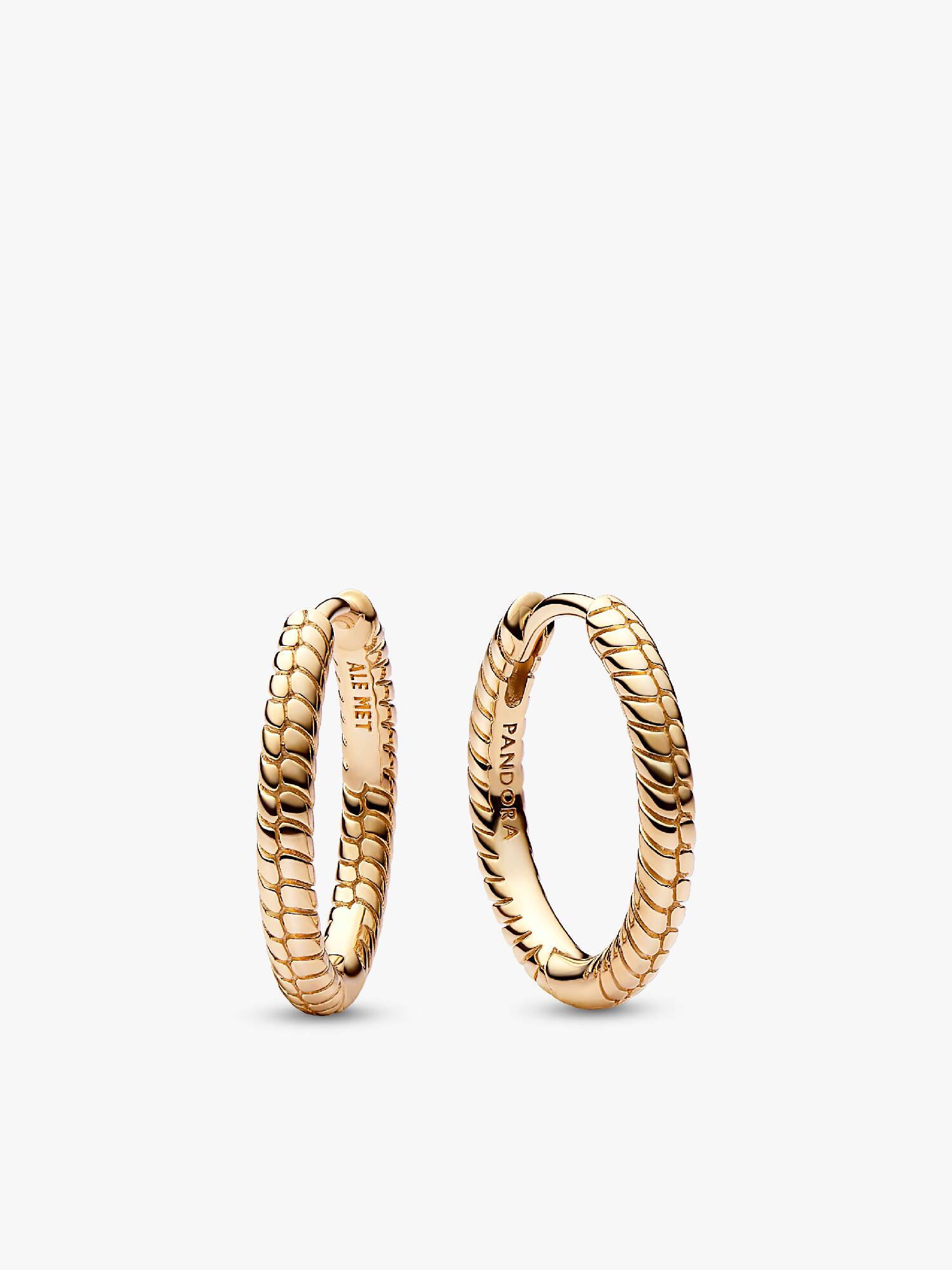Aros de argolla Pandora Moments para Charm Pequeños Bañado en Oro de 14k