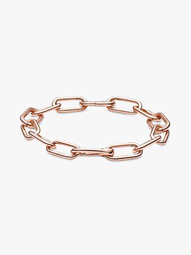 Brazalete De Cadena De Eslabones Tres Conectores Recubrimiento en Oro Rosa De 14K Pandora Me 15.50 cm