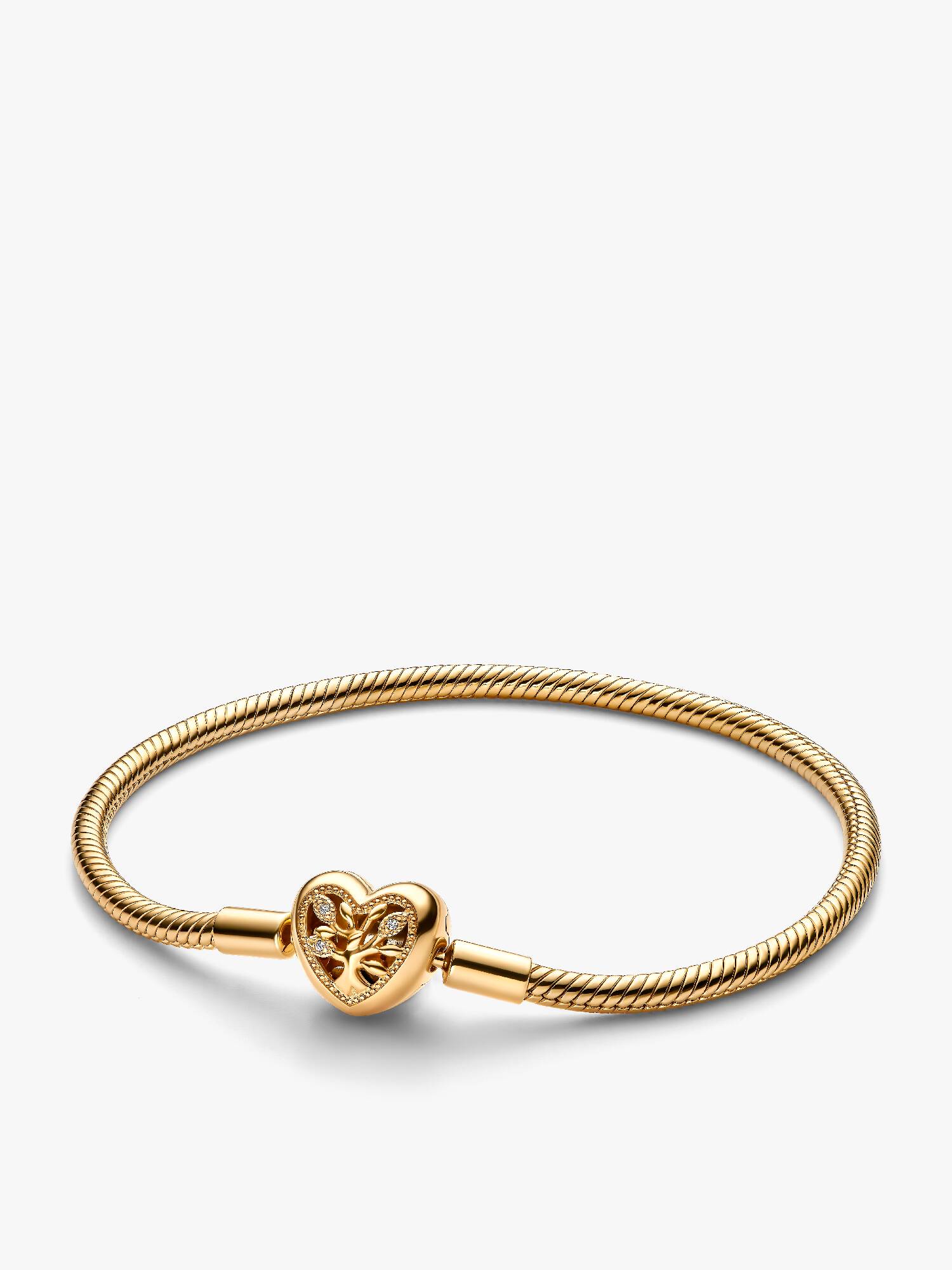 Brazalete Pandora Moments Cadena de Serpiente con Cierre de Corazón Familiar 16 cm