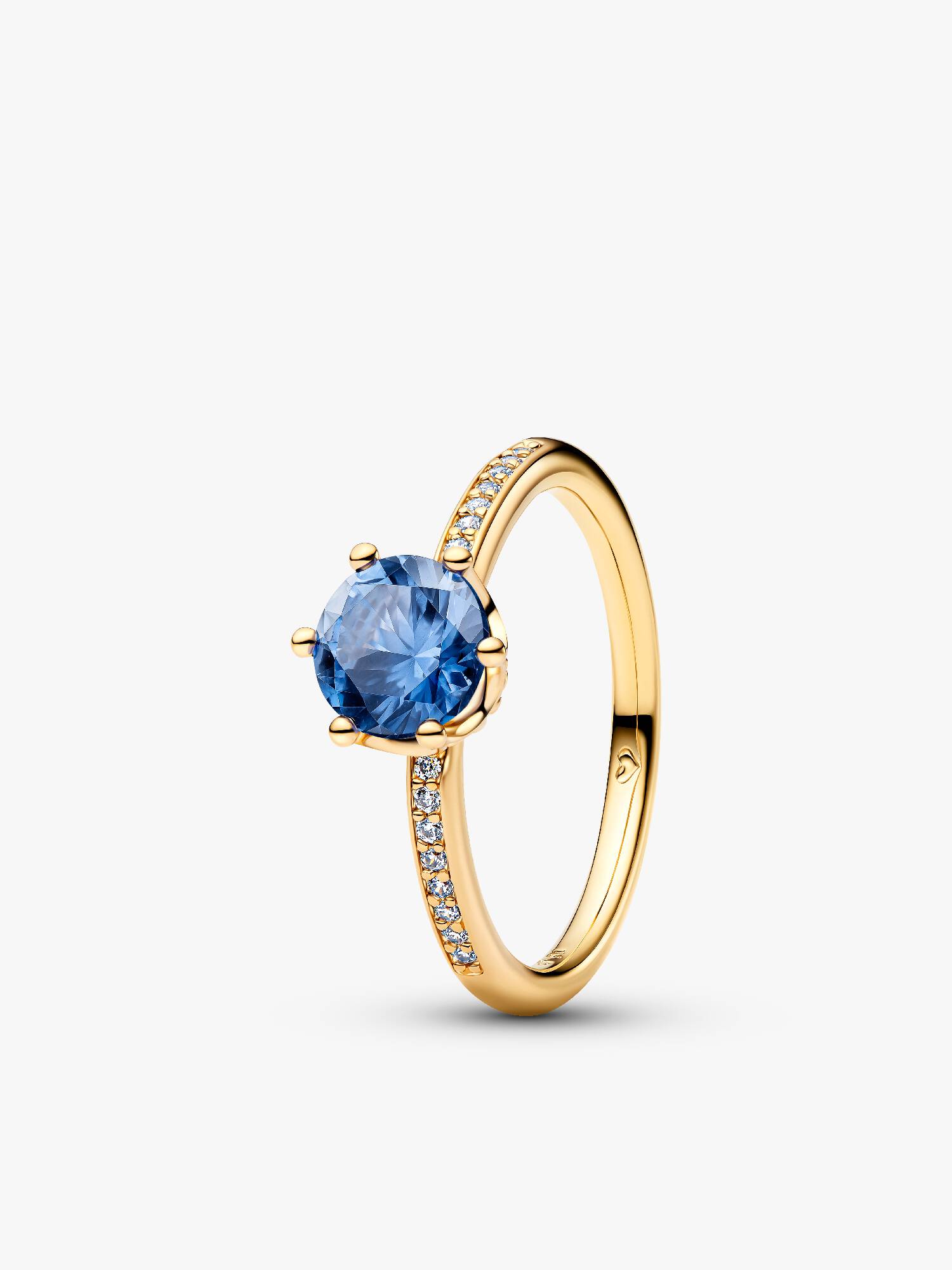 Anillo solitario Corona brillante azul