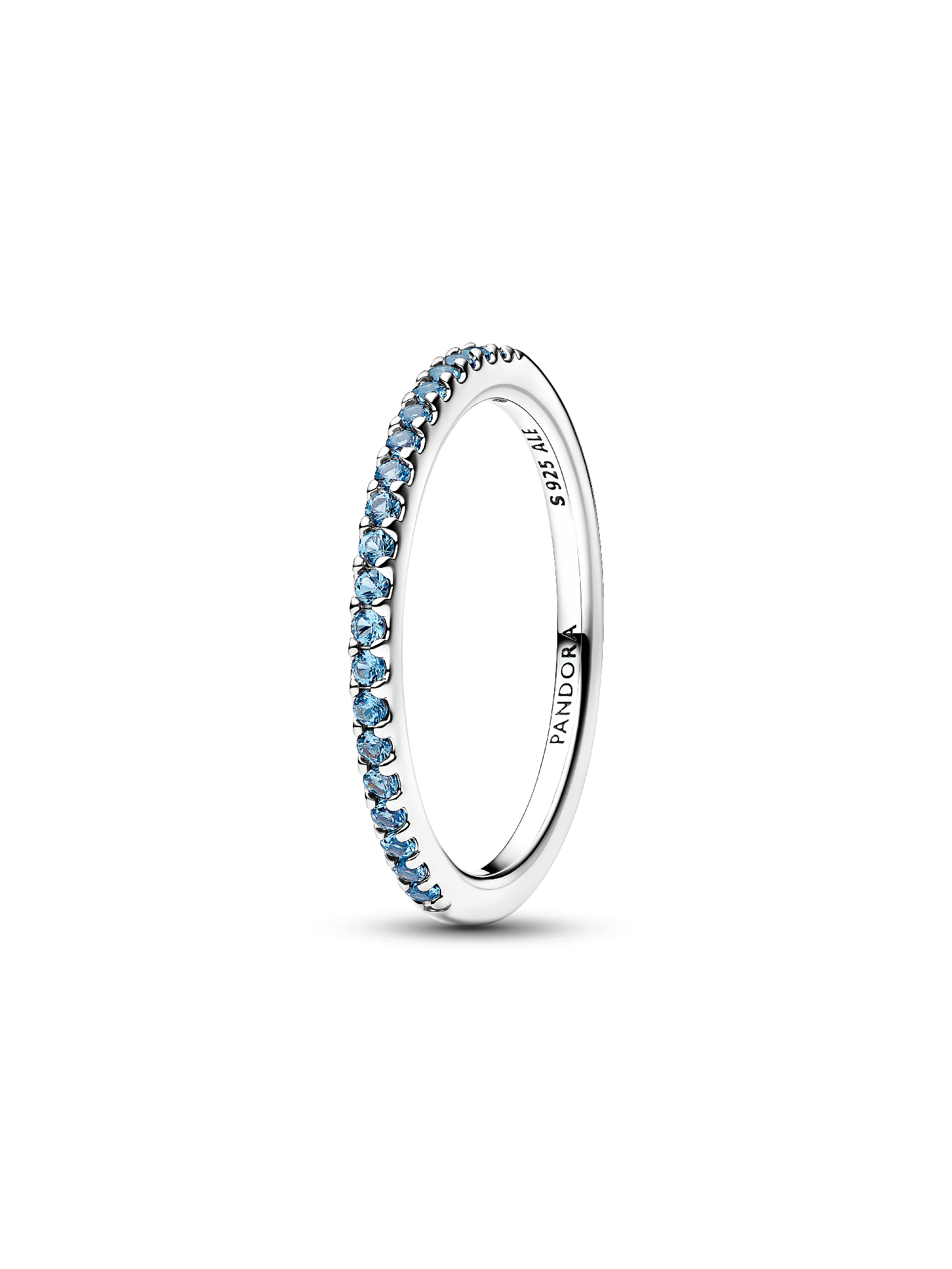 Anillo de Media Eternidad Aguamarina Brillante