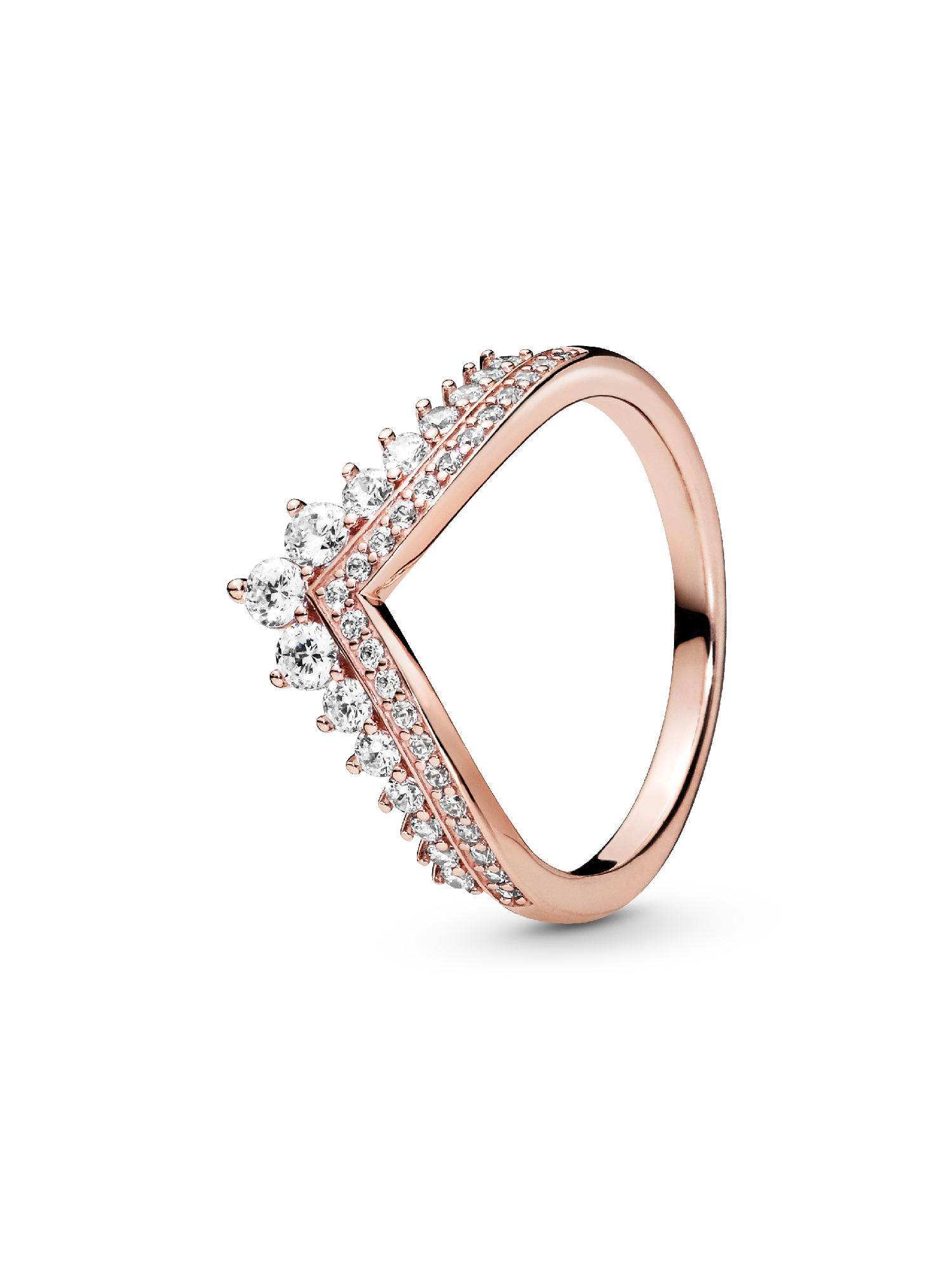 Anillo Hueso de los deseos Princesa Bañado en Oro Rosa de 14k
